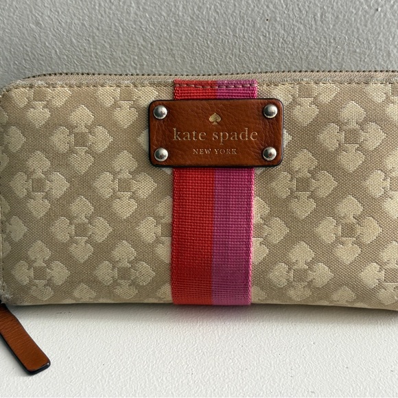 Kate Spade Cream Wallet with Pink Accent - Picture 1 of 3